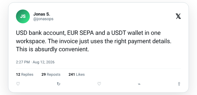 Placeholder comment about payment destinations